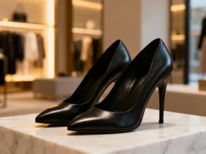 Profesjonalne buty do koszykówki ustawione na parkiecie hali sportowej w świetle popołudniowego słońca.