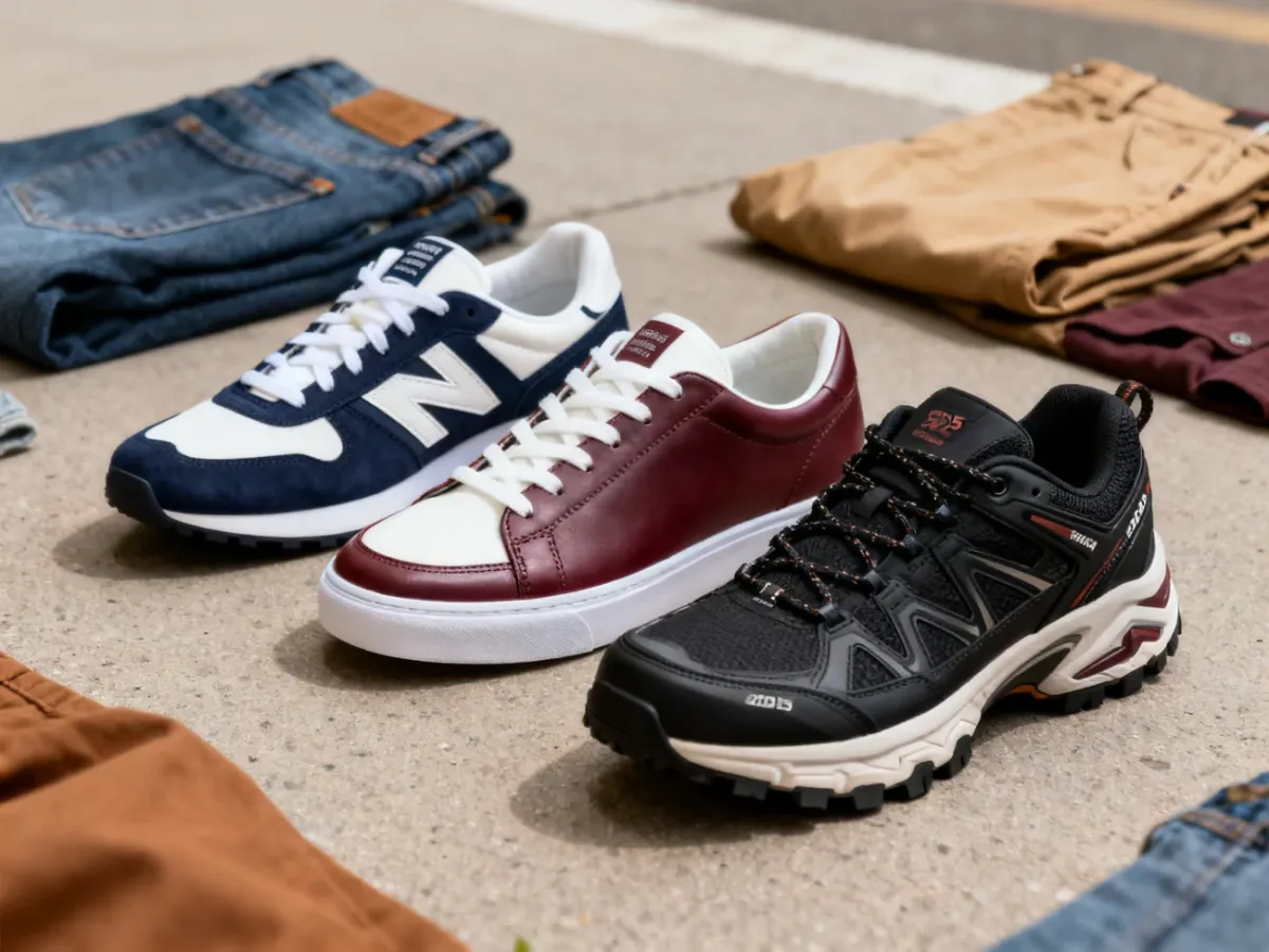 Trzy modne style męskich sneakersów: retro, minimalistyczny i techniczny