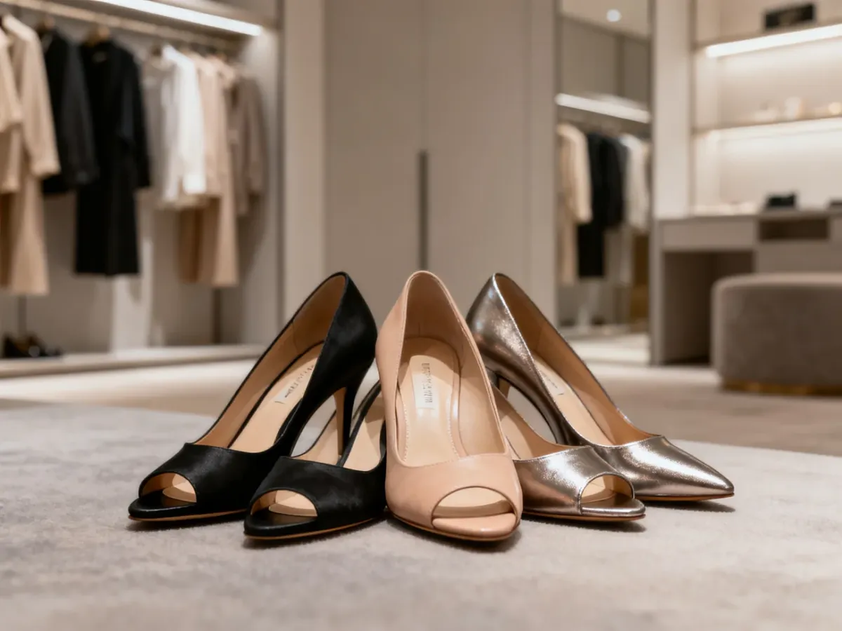 Eleganckie szpilki peep toe w kilku kolorach i fasonach