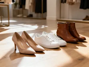 Buty Adidas Badlander na kamienistym szlaku górskim w świetle zachodzącego słońca.