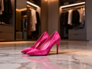 Eleganckie, czarne skórzane oksfordy na drewnianym tle, idealnie dopełniające stylizację z czarnym garniturem.