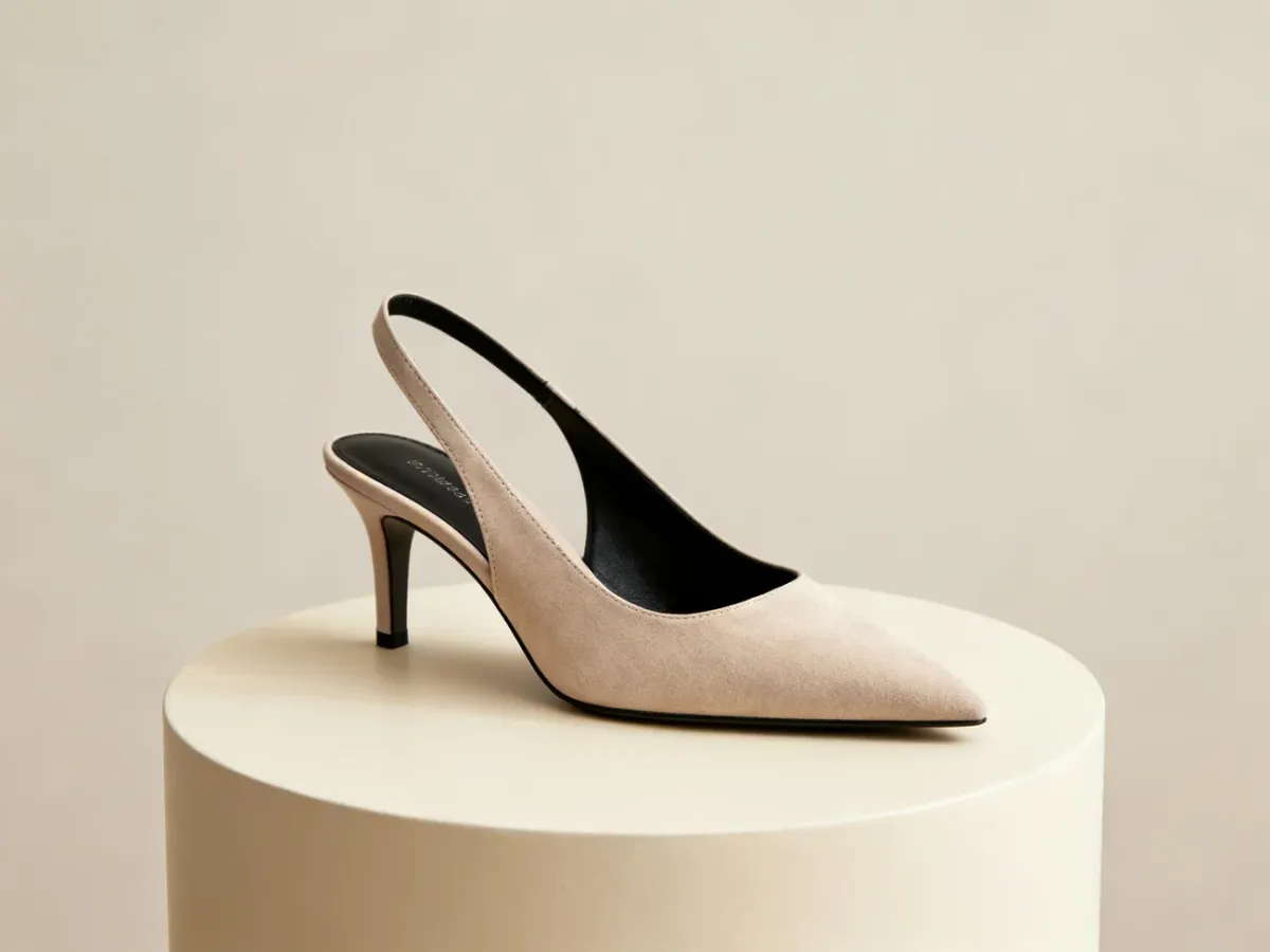 Eleganckie czółenka slingback z zakrytym noskiem i odkrytą piętą